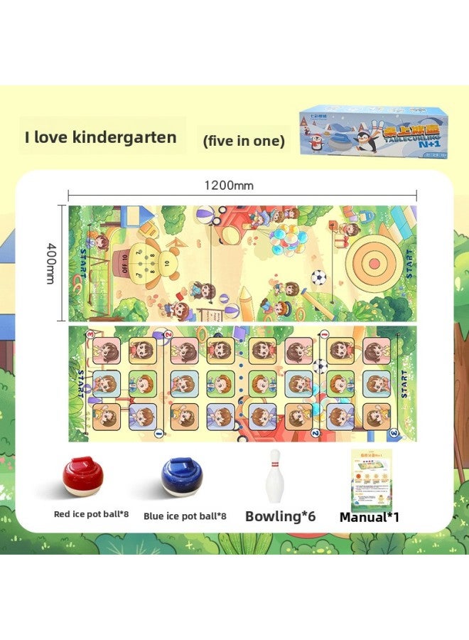 Curling suit Five-in-One Children's Battle Table Game Curling Ball Bowling Salapot Ball Parent-Child Leisure Sports